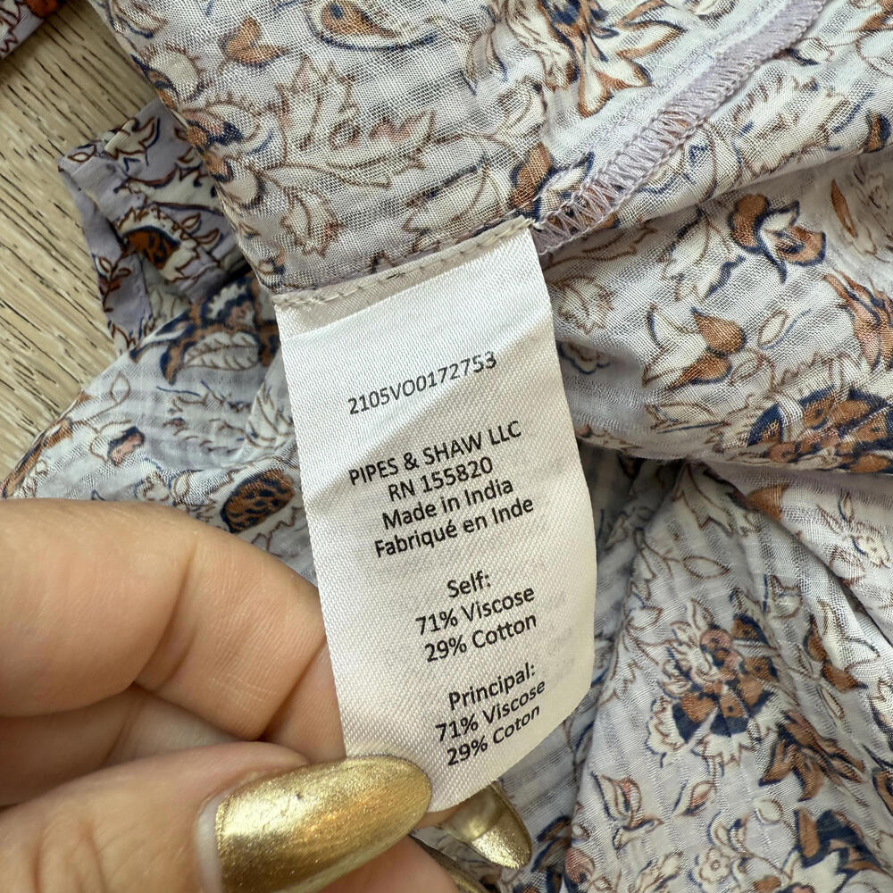 Veronica Beard Windansea Floral Print Maxi Dress Lavendar Bow Straps - Picture 6 of 7